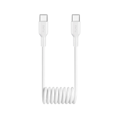 Picture of Puro 25W USB-C Spiral Cable - USB-C 1m - White