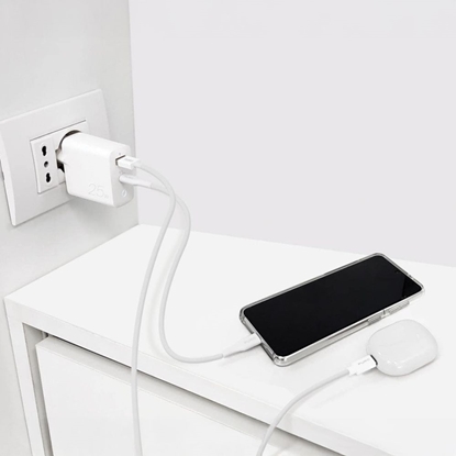 Picture of Puro Elektrik Puro 25W Power Delivery USB-A USB-C Wall Charger - White