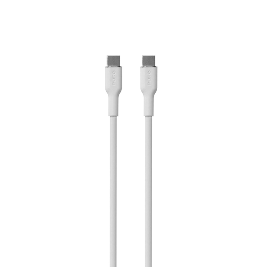 Изображение Puro Elektrik Puro Soft USB-C - USB-C 60W 1.5m silicone cable - white
