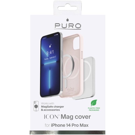 Picture of Puro Puro Icon Mag MagSafe Silicone Case for iPhone 14 Pro Max - Pink