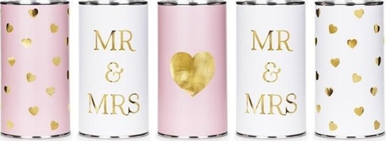 Изображение Puszki weselne Mr&Mrs 14x7cm 5szt