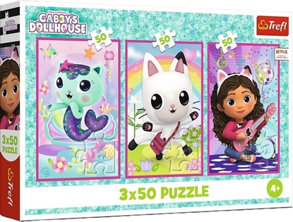 Изображение PUZZLE 3x50 Poznajcie Gabby i kotki 34876