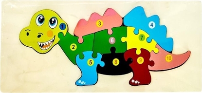Изображение Puzzle drewniane kids z cyframi Dinozaur