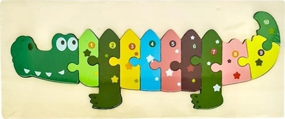 Изображение Puzzle drewniane kids z cyframi Krokodyl