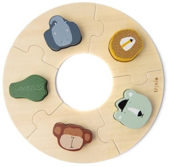 Picture of Puzzle drewniane okrge ze zwierztkami