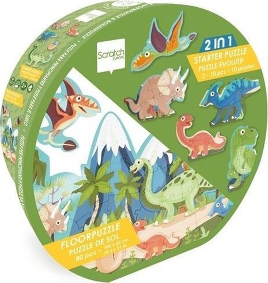 Picture of Puzzle podogowe i pierwsze puzzle 2w1 Dinozaury