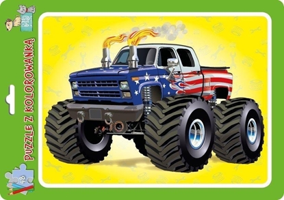 Picture of Puzzle w ramce z kolorowank. Monster truck