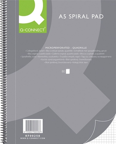 Picture of Q-Connect KOONOTATNIK A5 KRATKA 80 KARTEK Q-CONNECT