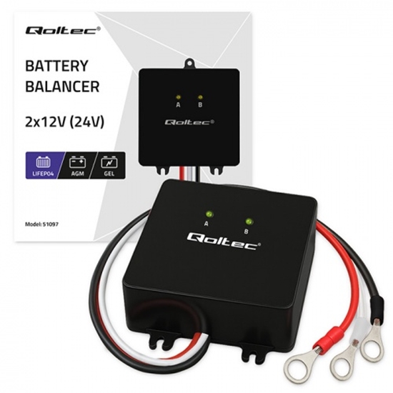 Picture of Qoltec sprieguma balansieris 24V akumulatoriem 2 x 12V | 5A | LiFePO4 AGM GEL