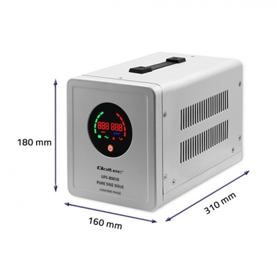 Picture of Invertors ar pastāvīgu fāzi | Nepārtrauktās barošanas bloks ar tīru sinusoīdu UPS | 800VA | 560W