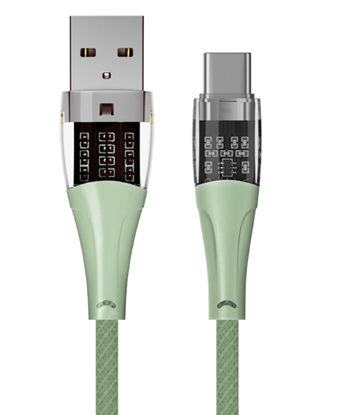 Picture of Qualo QTCN-AC-04 Transparent Nylon Cable USB-A – USB-C / 60W / 1.5m / green