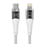 Attēls no Qualo QTCN-CL-00 Transparent Nylon Cable USB-C – Lightning / 12W / 1.5m / white