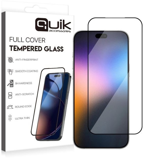 Изображение Quik Accessories Full Cover Tempered Glass for Apple iPhone 17 Pro Max