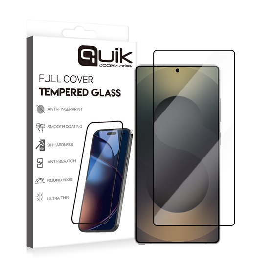 Изображение Quik Accessories Full Cover Tempered Glass for Samsung Galaxy S25 Ultra