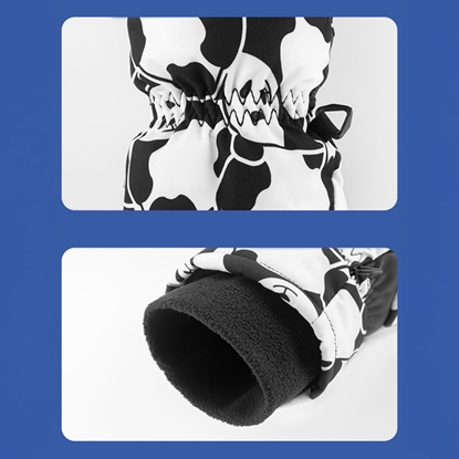 Picture of Qunature Qunature Panda Heat Transfer Ski Gloves Kids Size S - Black/White