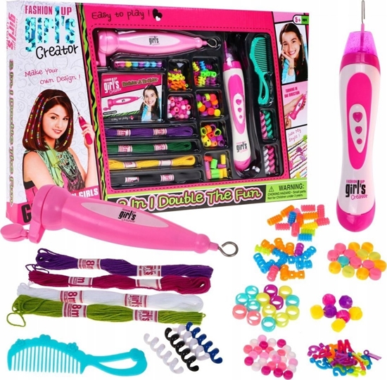 Изображение Ramiz Zestaw koralików do wosów i bransoletek dla dzieci 5+ Maszynki do nawlekania zaplatania + akcesoria