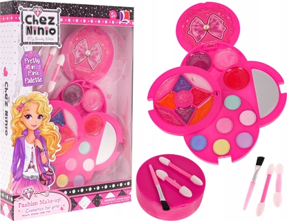 Изображение Ramiz Zestaw Kosmetyków do Makijau dla dzieci 5+ Róowa Kosmetyczka + Cienie do powiek + Byszczyki + Lusterko + Akcesoria