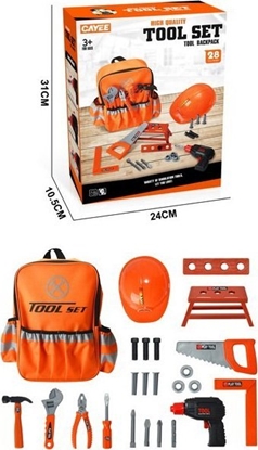 Изображение Ramiz Zestaw Majsterkowicza z Plecakiem dla dzieci 3+ Pomaraczowy + Interaktywna Wkrtarko-wiertarka + Narzdzia + Akcesoria