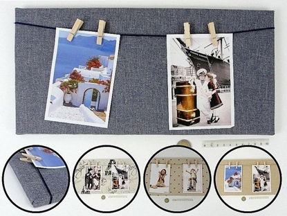 Изображение Ramka foto materiaowa z klamerkami MIX