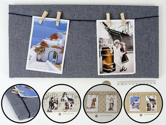 Изображение Ramka foto materiaowa z klamerkami MIX