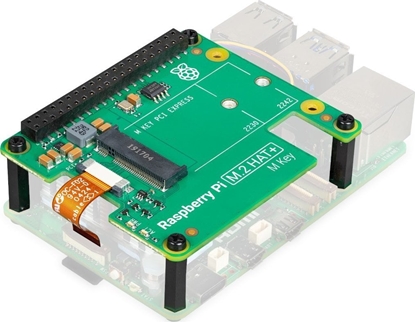 Изображение Raspberry Pi M.2 HAT+  perdanga, skirta NVMe diskams ir M.2 priedams, skirta Raspberry Pi 5