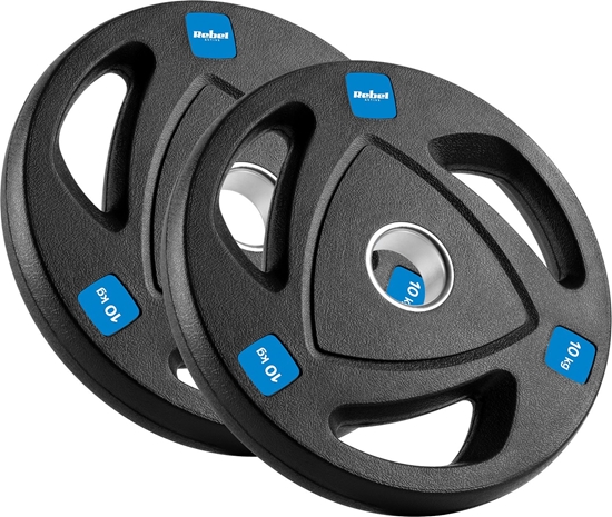 Picture of Rebel Zestaw obcie eliwnych gumowanych 2x10kg, otwór olimpijski 51mm,  REBEL ACTIVE