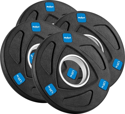 Picture of Rebel Zestaw obcie eliwnych gumowanych 4x1.25kg, otwór olimpijski 51mm,  REBEL ACTIVE