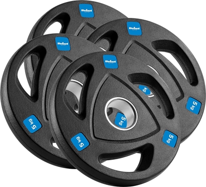 Picture of Rebel Zestaw obcie eliwnych gumowanych 4x5kg, otwór olimpijski 51mm,  REBEL ACTIVE