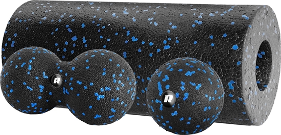 Picture of Rebel Zestaw waek do masau, roller, pika, duoball , 3 elementy, kolor czarno-niebieski, materia EPP, REBEL ACTIVE