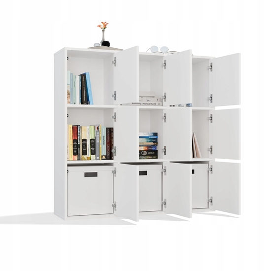 Picture of REGA MALAX 3x3 H BIAY Z 3 DRZWIAMI PÓKI KOMOROWE 110x110 CM TIP ON