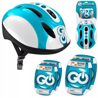Picture of Regulowany zestaw ochronny dla dzieci Kask + ochraniacze NIEBIESKI SP0857