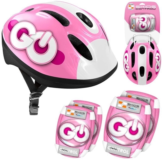 Picture of Regulowany zestaw ochronny dla dzieci Kask + ochraniacze RÓOWY SP0856 EDUKAMP