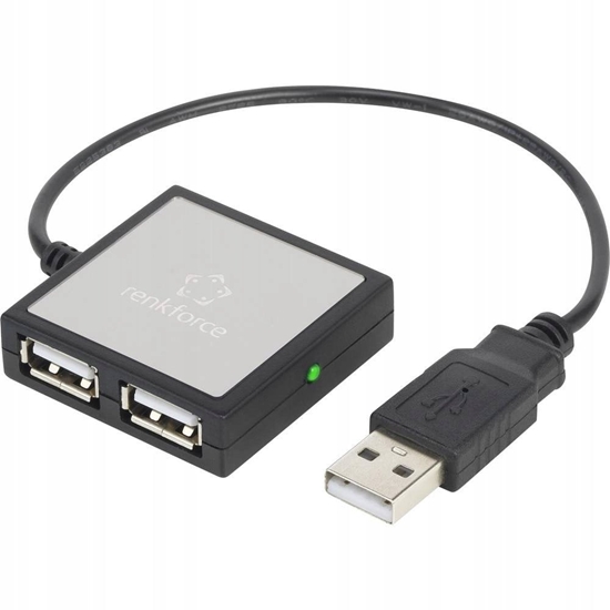 Изображение Renkforce 4 porte USB 2.0-hub Sølv