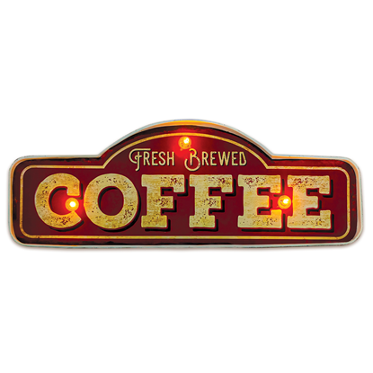 Picture of RETRO Metal Sign LED Fresh Brewed Coffee Forever L