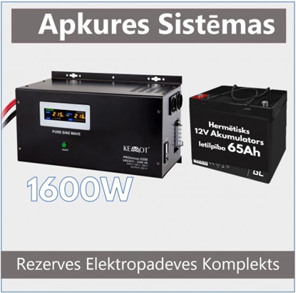Изображение Rezerves Elektropadeves Komplekts Apkures Sistēmai 1600W + 12V 100Ah akumulators