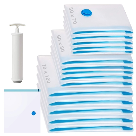 Picture of Riff vakuuma maisiņu komplekts (3 izmēri) 15 gab. + rokas pumpis