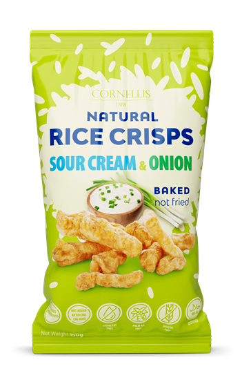 Picture of Rīsu uzkoda CORNELLIS 1888, ar skābo krējumu un sīpolu garšu, 150g