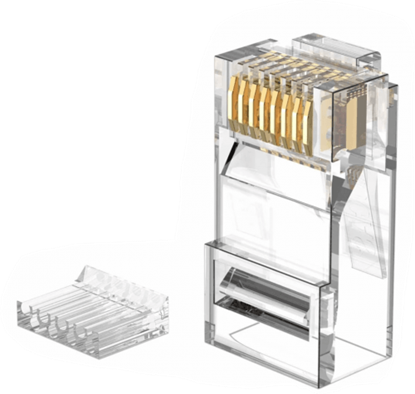 Attēls no RJ45 konektors CAT6 UTP LAN kabelim, divdaļīgs