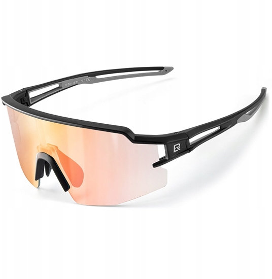 Picture of Okulary rowerowe Rockbros fotochromowe z ochron UV i wkadk korekcyjn pomaraczowe szka - czarne
