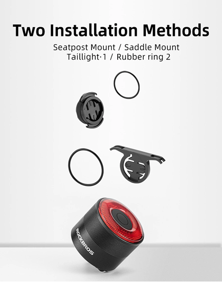 Picture of Rockbros Q3 rear bicycle lamp with intelligent sto