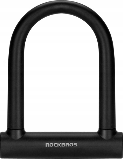 Изображение RockBros Zapicie rowerowe U-Lock wzmacniany zamek na klucz - czarne ROCKBROS