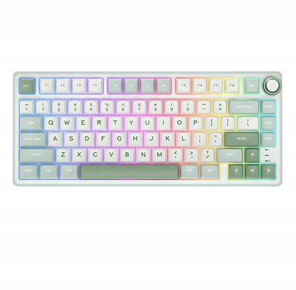 Attēls no Klawiatura Royal Kludge RK R75 RGB Sky Cyan bezprzewodowa klawiatura | 75%, Hot-swap, Sidabrinis switches, US