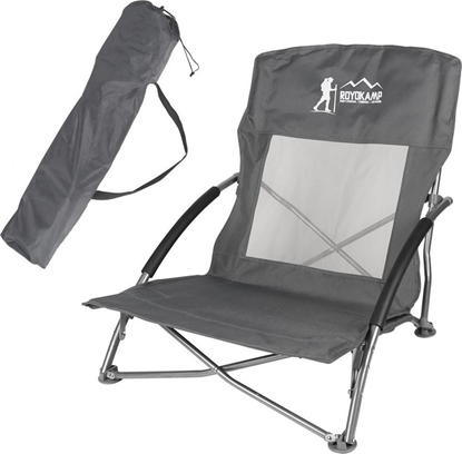 Attēls no Royokamp  Fotel turystyczno plaowy z podokietnikami 55x58x64 cm skadany szary