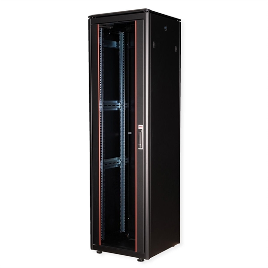 Изображение Roline 19-inch Network Cabinet Pro 47 U, 600x600 WxD glass door black