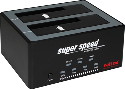 Attēls no Roline 2.5" / 3.5" SATA HDD/SSD Docking Station, USB 3.2 Gen 1, HDD Clone-Function