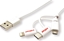 Изображение Roline 8pin + MicroB + Type C to USB Charge & Sync Cable, white, 1 m
