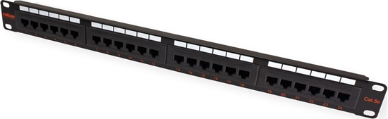 Picture of Roline Cat.5e (Class D) 19" Patch Panel, 24 Ports, UTP, black