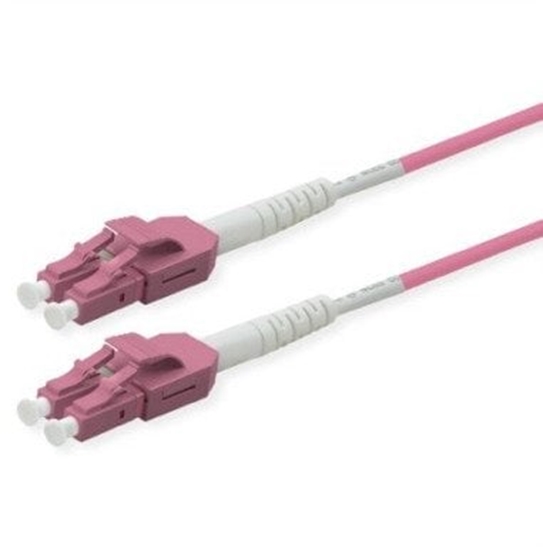 Picture of Roline Fibre Optic Jumper Cable, Duplex, 50/125µm, OM4, LC/LC, UNIBOOT, violet, 5 m