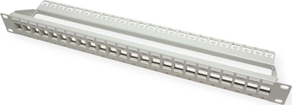 Picture of Roline Keystone 19'' Module frame Cat.5/Cat.6, 24 Ports, blank, UTP, grey