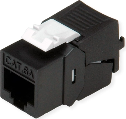 Picture of Roline Keystone Jack, Cat.6A (Class EA), RJ-45, UTP, tool-free, SLIM, black
